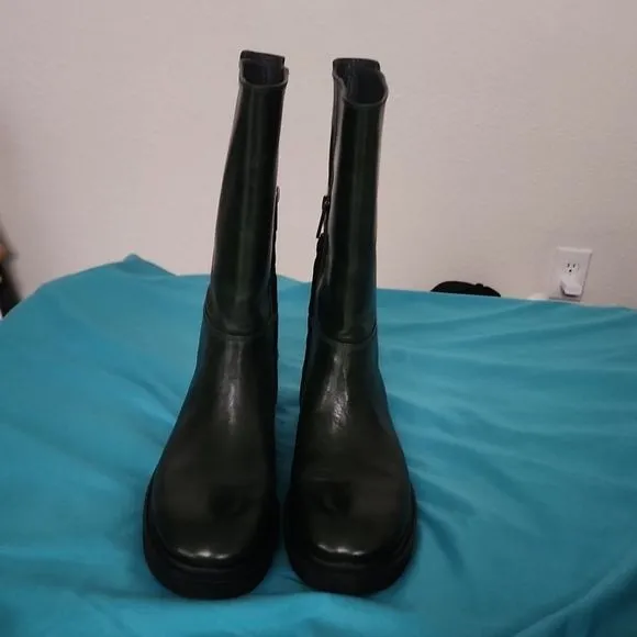 Sarto by Franco Sarto Bondie lug sole leather combat Boots green size 8 new!!