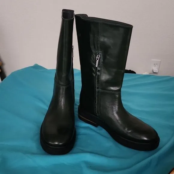 Sarto by Franco Sarto Bondie lug sole leather combat Boots green size 8 new!!