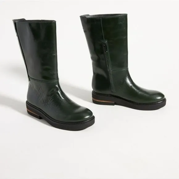 Sarto by Franco Sarto Bondie lug sole leather combat Boots green size 8 new!!