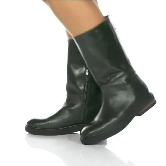 Sarto by Franco Sarto Bondie lug sole leather combat Boots green size 8 new!!