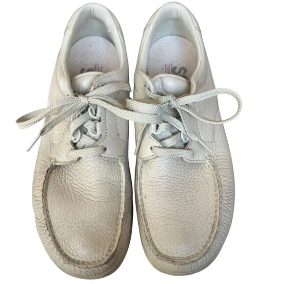 SAS Bout Time Beige Pebbled Leather Orthopedic Comfort Loafer Shoes Men's  10 M