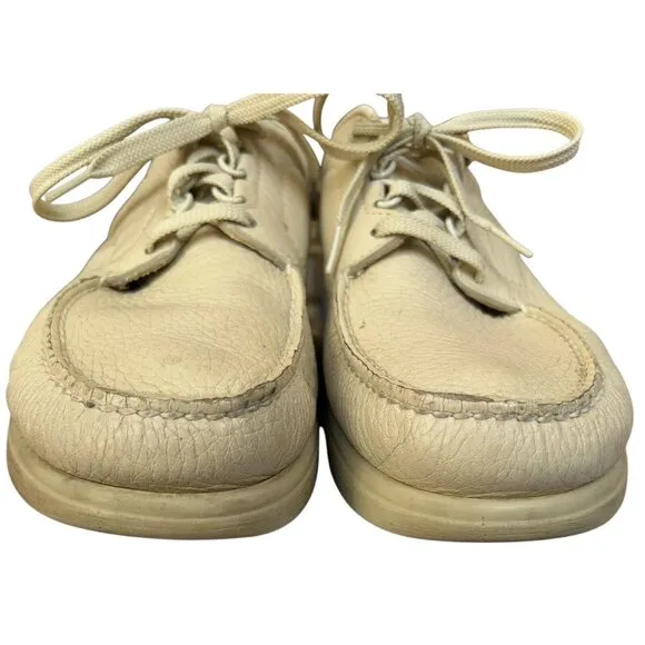 SAS Bout Time Beige Pebbled Leather Orthopedic Comfort Loafer Shoes Men's  10 M