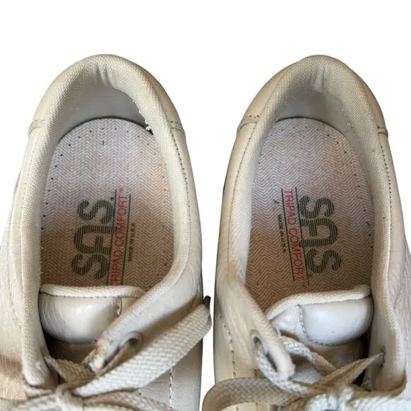 SAS Bout Time Beige Pebbled Leather Orthopedic Comfort Loafer Shoes Men's  10 M