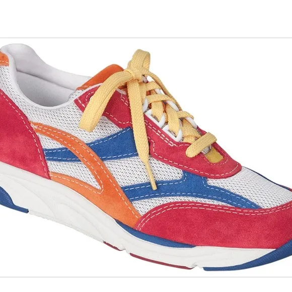 SAS Tour Mesh Lace Up Multicolor Sneaker Size 10 red blue