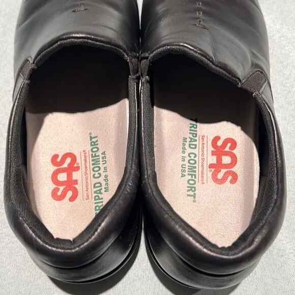 SAS Tripad Viva Black Leather Slip On Shoes Women's 6M B43