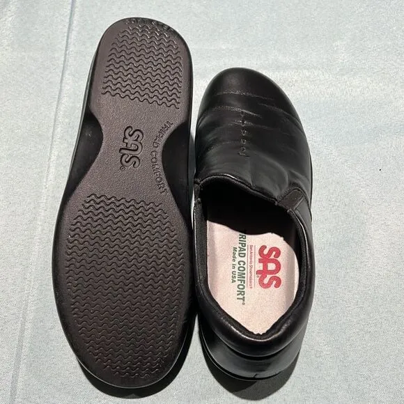 SAS Tripad Viva Black Leather Slip On Shoes Women's 6M B43