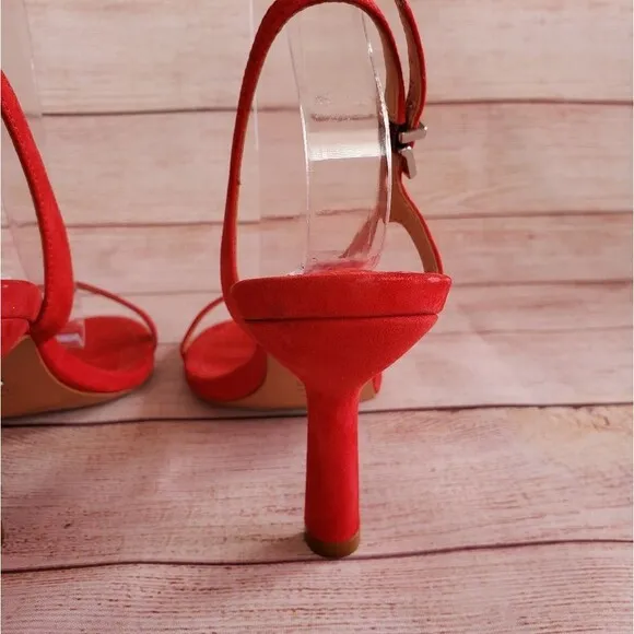 Schutz Asumini Nubuck Leather Slingback Sandal Kitten Heel Open Toe Shoes 8B