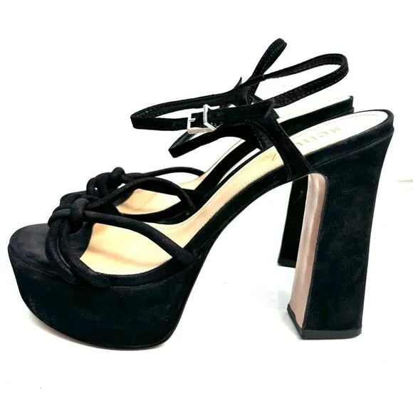 SCHUTZ Black Picca Sandal Heels Shoes Size 8.5