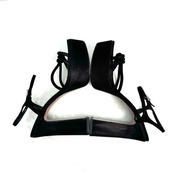 SCHUTZ Black Picca Sandal Heels Shoes Size 8.5