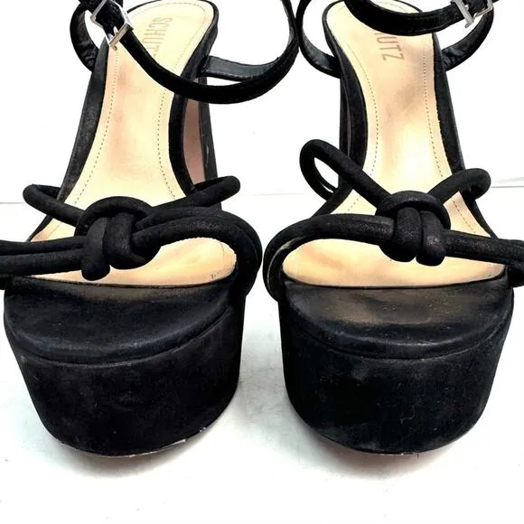 SCHUTZ Black Picca Sandal Heels Shoes Size 8.5