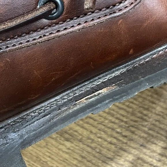 Sebago Docksides Boat Shoes Men 7 E Brown Leather Loafers 2 Eye Handsewn Classic