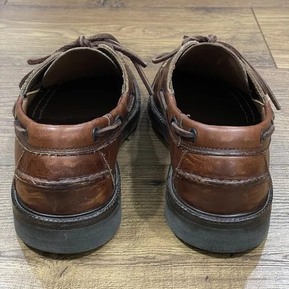 Sebago Docksides Boat Shoes Men 7 E Brown Leather Loafers 2 Eye Handsewn Classic