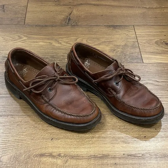 Sebago Docksides Boat Shoes Men 7 E Brown Leather Loafers 2 Eye Handsewn Classic