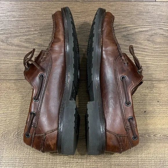 Sebago Docksides Boat Shoes Men 7 E Brown Leather Loafers 2 Eye Handsewn Classic