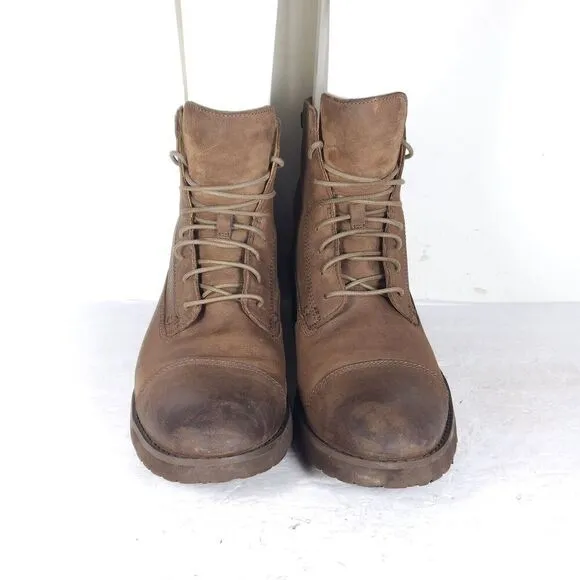 Sebago Men's US11 EU45 Brown Leather Lace-Up Cap Toe Ankle Boots Booties