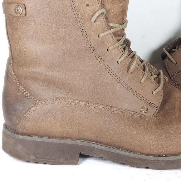 Sebago Men's US11 EU45 Brown Leather Lace-Up Cap Toe Ankle Boots Booties