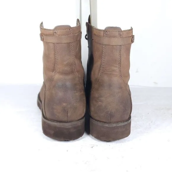 Sebago Men's US11 EU45 Brown Leather Lace-Up Cap Toe Ankle Boots Booties