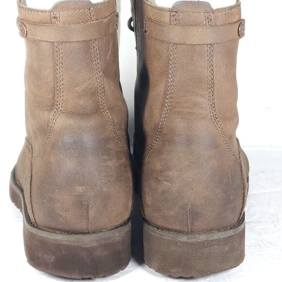 Sebago Men's US11 EU45 Brown Leather Lace-Up Cap Toe Ankle Boots Booties