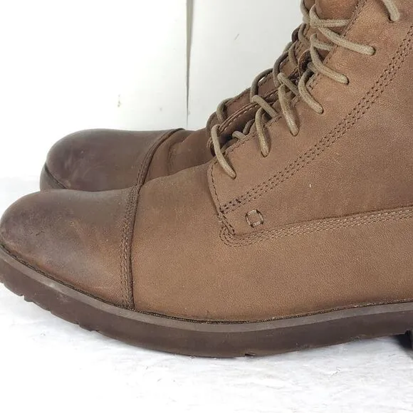 Sebago Men's US11 EU45 Brown Leather Lace-Up Cap Toe Ankle Boots Booties