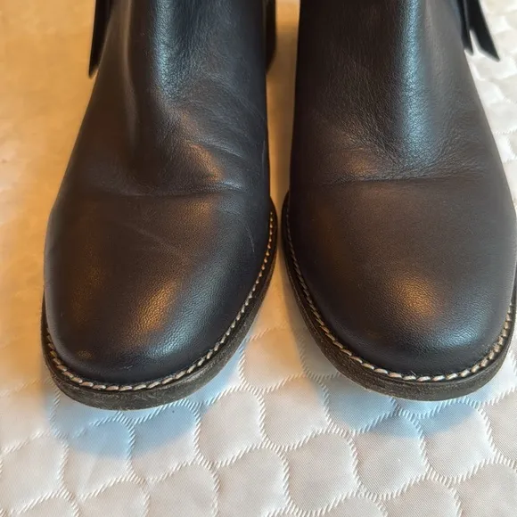 See by Chloé Louise Leather Ankle Boots Size 40 US 9 Gold Hardware