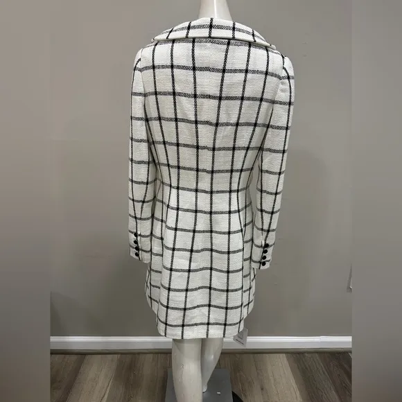 Self-Portrait CREAM CHECK TAILORED MINI DRESS SIZE 2 $555