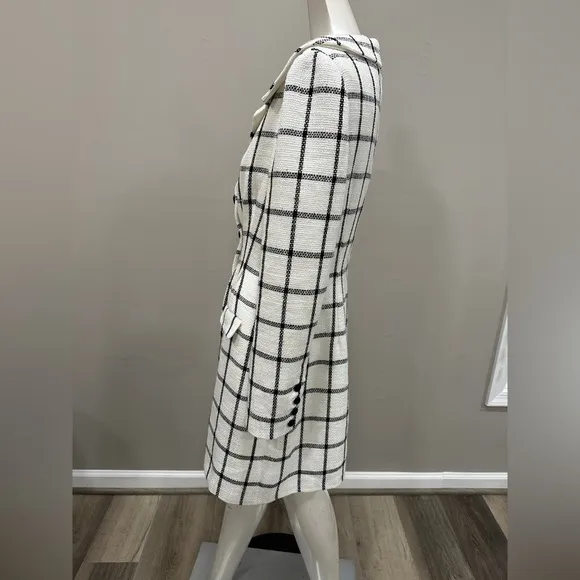 Self-Portrait CREAM CHECK TAILORED MINI DRESS SIZE 2 $555