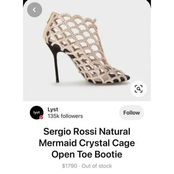 Sergio Rossi // Mermaid Crystal Cage Open Toe Bootie Heel 2014 Vintage 6