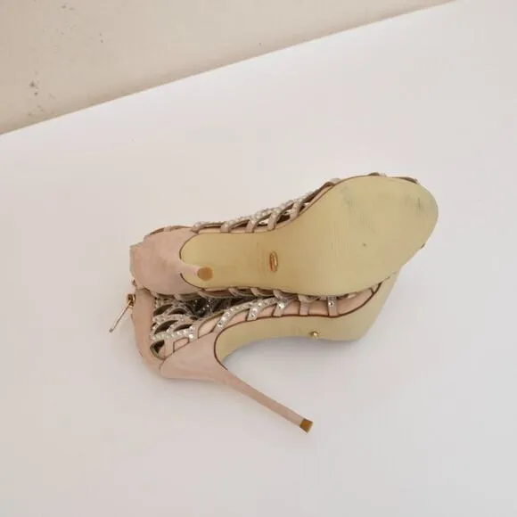 Sergio Rossi // Mermaid Crystal Cage Open Toe Bootie Heel 2014 Vintage 6