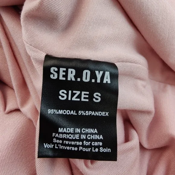 Ser.o.ya Irene Bodycon Midi Long Sleeve Dress In Pastel Pink Size Small