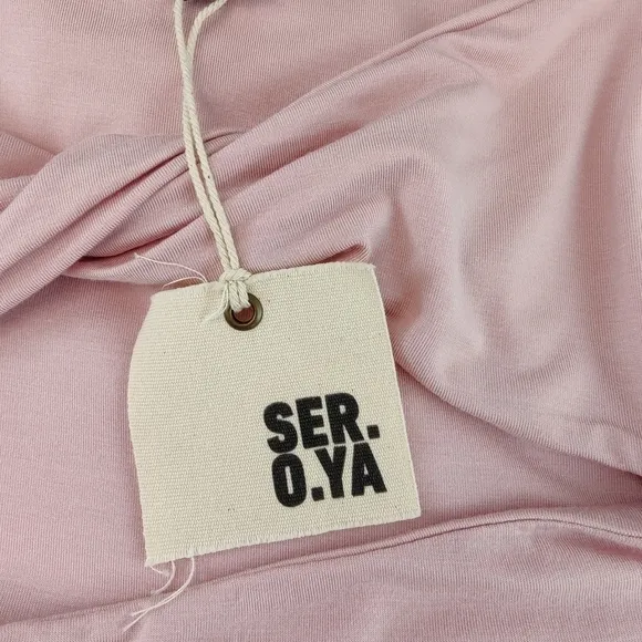 Ser.o.ya Irene Bodycon Midi Long Sleeve Dress In Pastel Pink Size Small