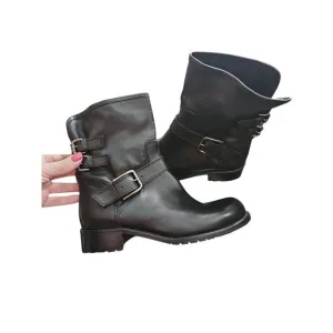 Sesto Meucci black leather moto boots made in Italys sz 8.5 new