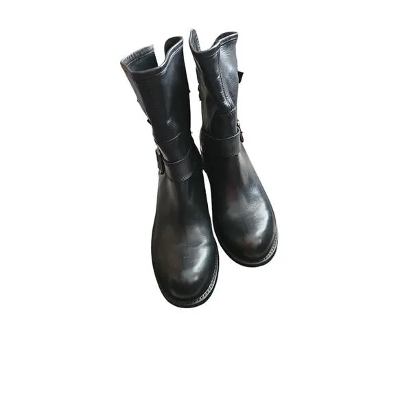 Sesto Meucci black leather moto boots made in Italys sz 8.5 new