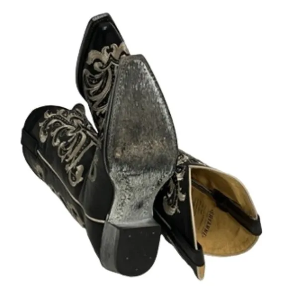 SHYANNE Women's Black Sloan Western Boots - Square Toe Size 8