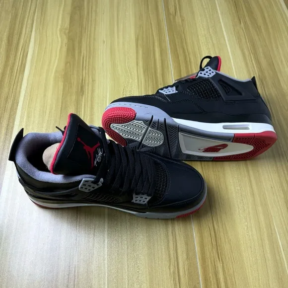 Size 10 Men's Shoes- Jordan 4 Retro &quot;BredReimagined&quot; - Preowned
