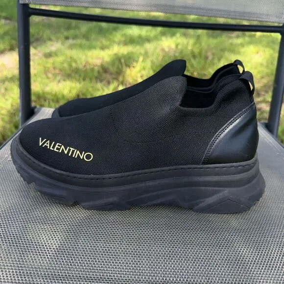 Size 9.5 Black Valentino Sneakers‎ Stretch Slip On Shoes
