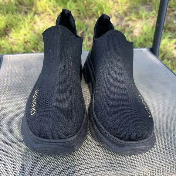 Size 9.5 Black Valentino Sneakers‎ Stretch Slip On Shoes