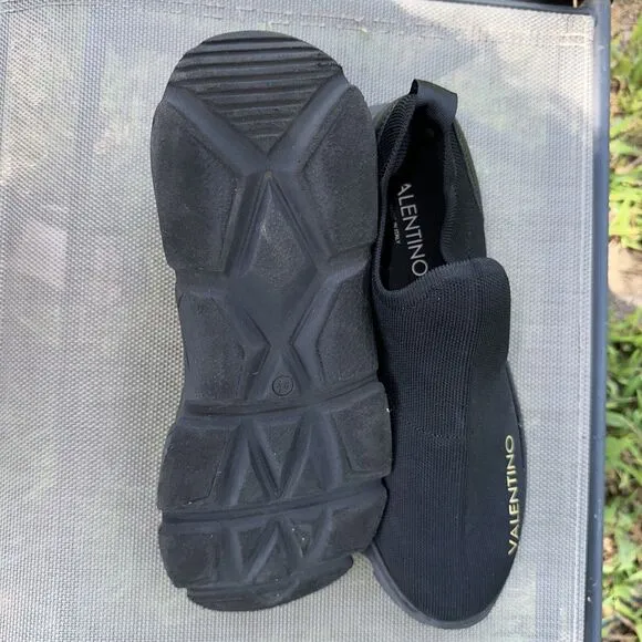 Size 9.5 Black Valentino Sneakers‎ Stretch Slip On Shoes