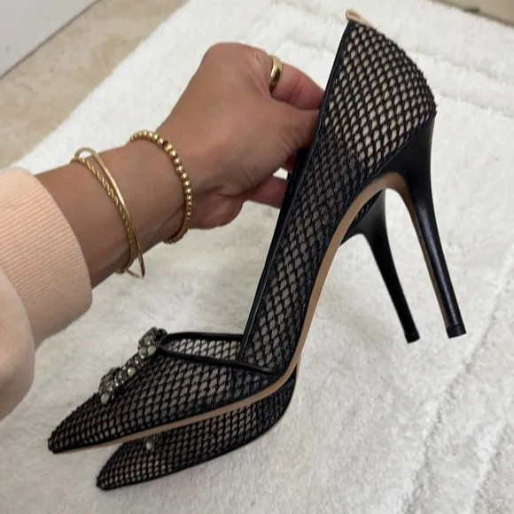 SJP by Sarah Jessica Parker Black Mesh Heels