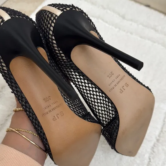 SJP by Sarah Jessica Parker Black Mesh Heels