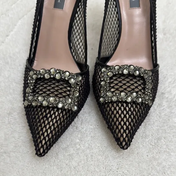 SJP by Sarah Jessica Parker Black Mesh Heels
