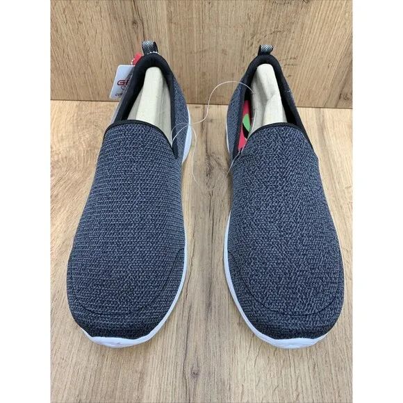 Skechers GOGA MAX GEN 5 Women Slip On Sneakers Shoes Size 9 Charcoal Gray White