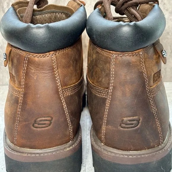 Skechers Verdict 4442 Men’s Brown Leather Comfort Waterproof Boots Sz 11.5