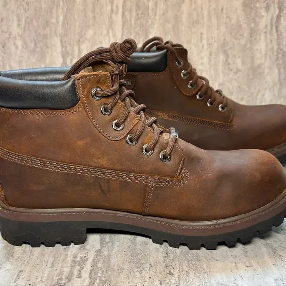 Skechers Verdict 4442 Men’s Brown Leather Comfort Waterproof Boots Sz 11.5