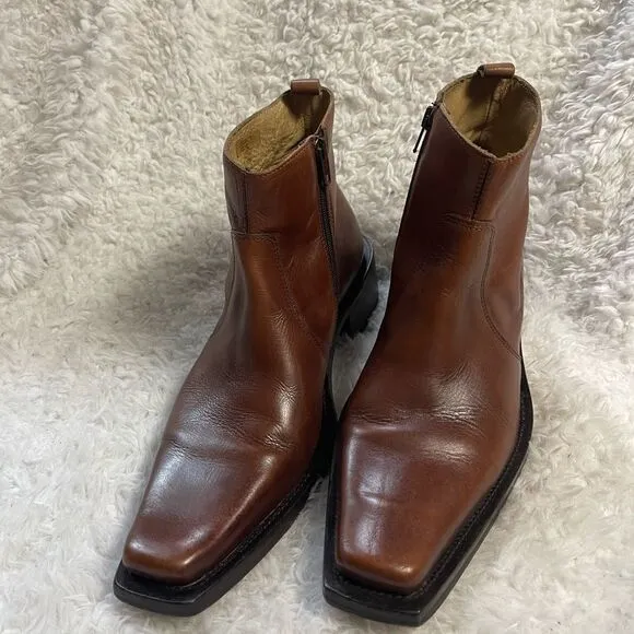 Skechers Collection Made in Italy Men's Brown Leather Ankle Boots SZ10.