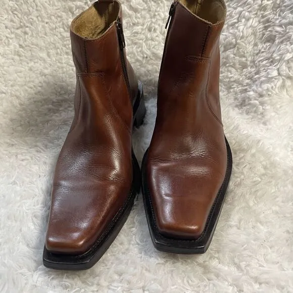 Skechers Collection Made in Italy Men's Brown Leather Ankle Boots SZ10.