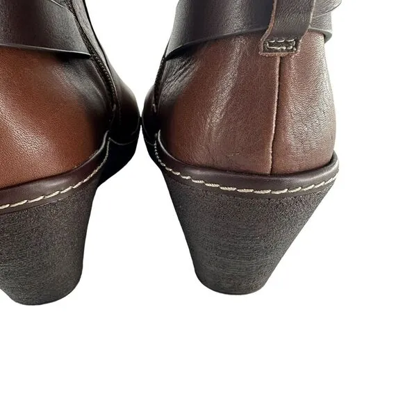 Sofft Boots Women 11 Brown Tobacco Leather Caralee Wedge Bootie Cozy Comfort NEW