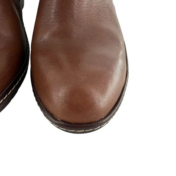 Sofft Boots Women 11 Brown Tobacco Leather Caralee Wedge Bootie Cozy Comfort NEW