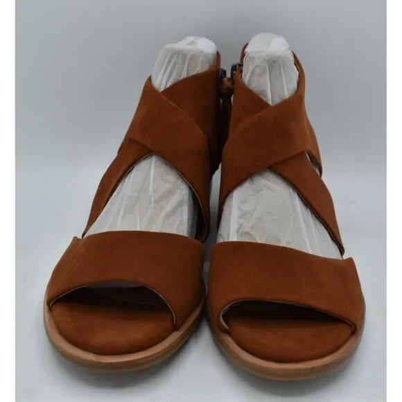 Sofft Womens Size 9.5 Camille Russet Brown Suede Open Toe Sandals Shoes