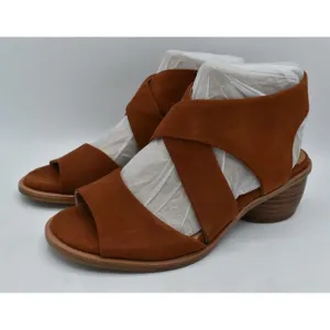 Sofft Womens Size 9.5 Camille Russet Brown Suede Open Toe Sandals Shoes