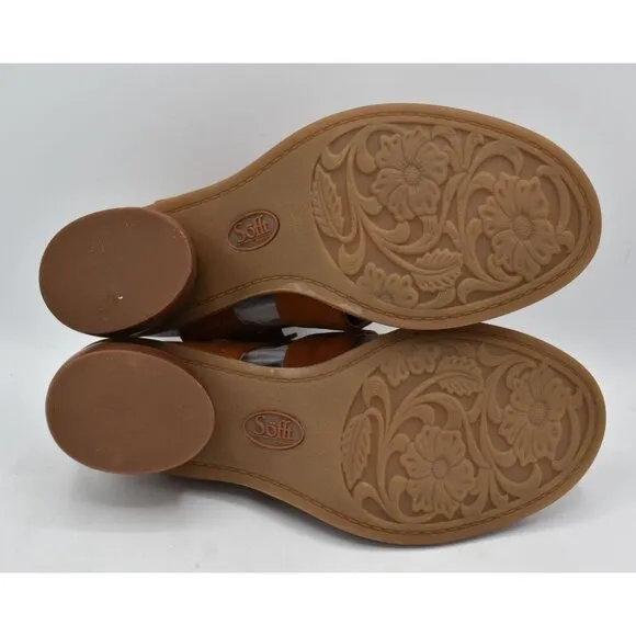 Sofft Womens Size 9.5 Camille Russet Brown Suede Open Toe Sandals Shoes